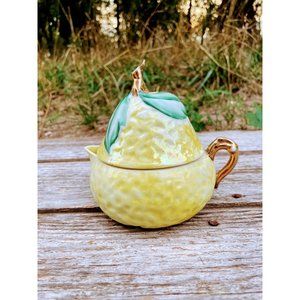 Vintage Porcelain Figural Juicer Pear Fruit 3 Pieces